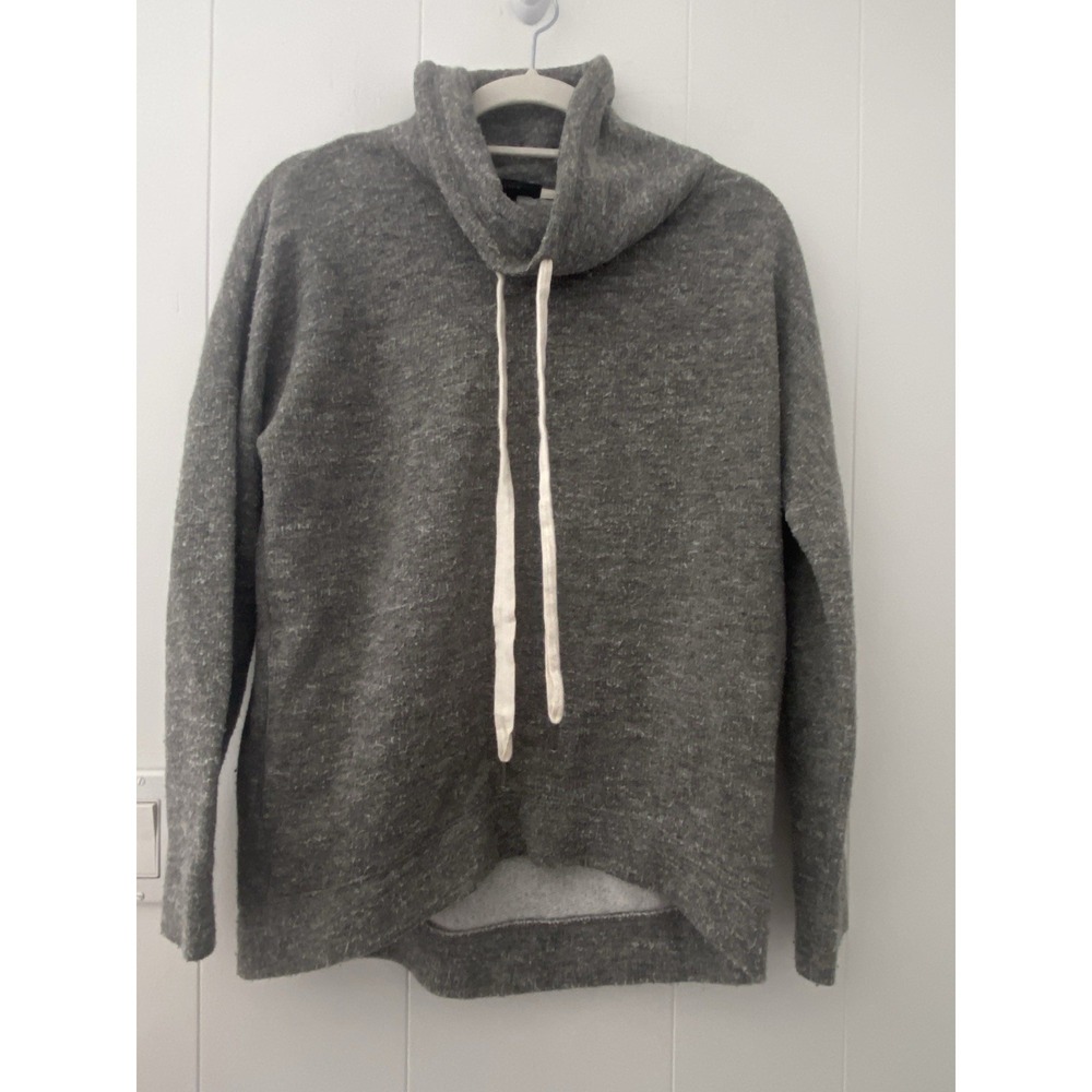J.Crew Gray Wool Blend Funnel Neck Drawstring Pullover Sweater Women's Small